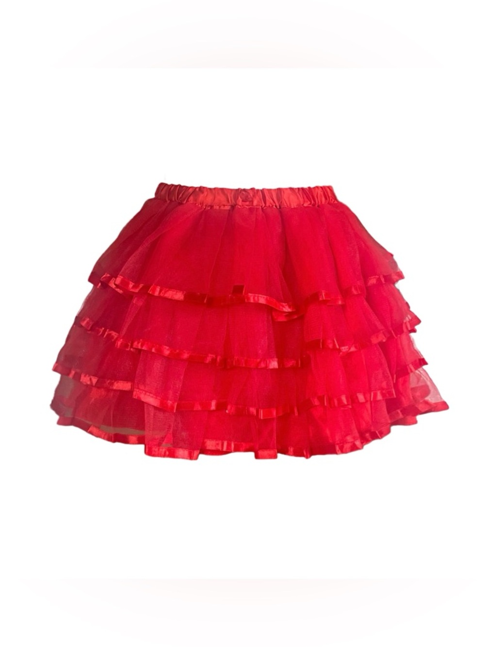 Hot Red Layered Tutu Mini Skirt